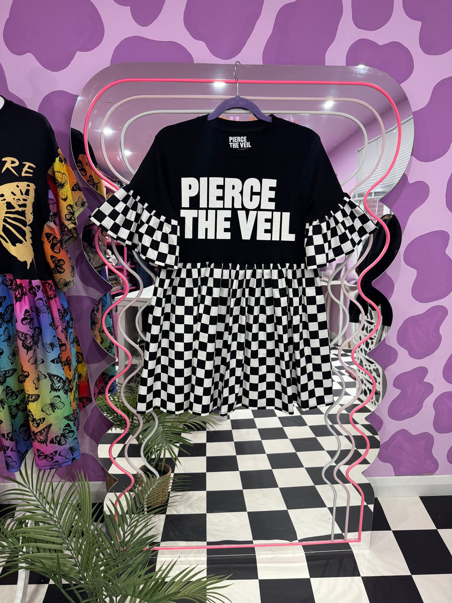 PIERCE THE VEIL B&W CHECK SMOCK (S)