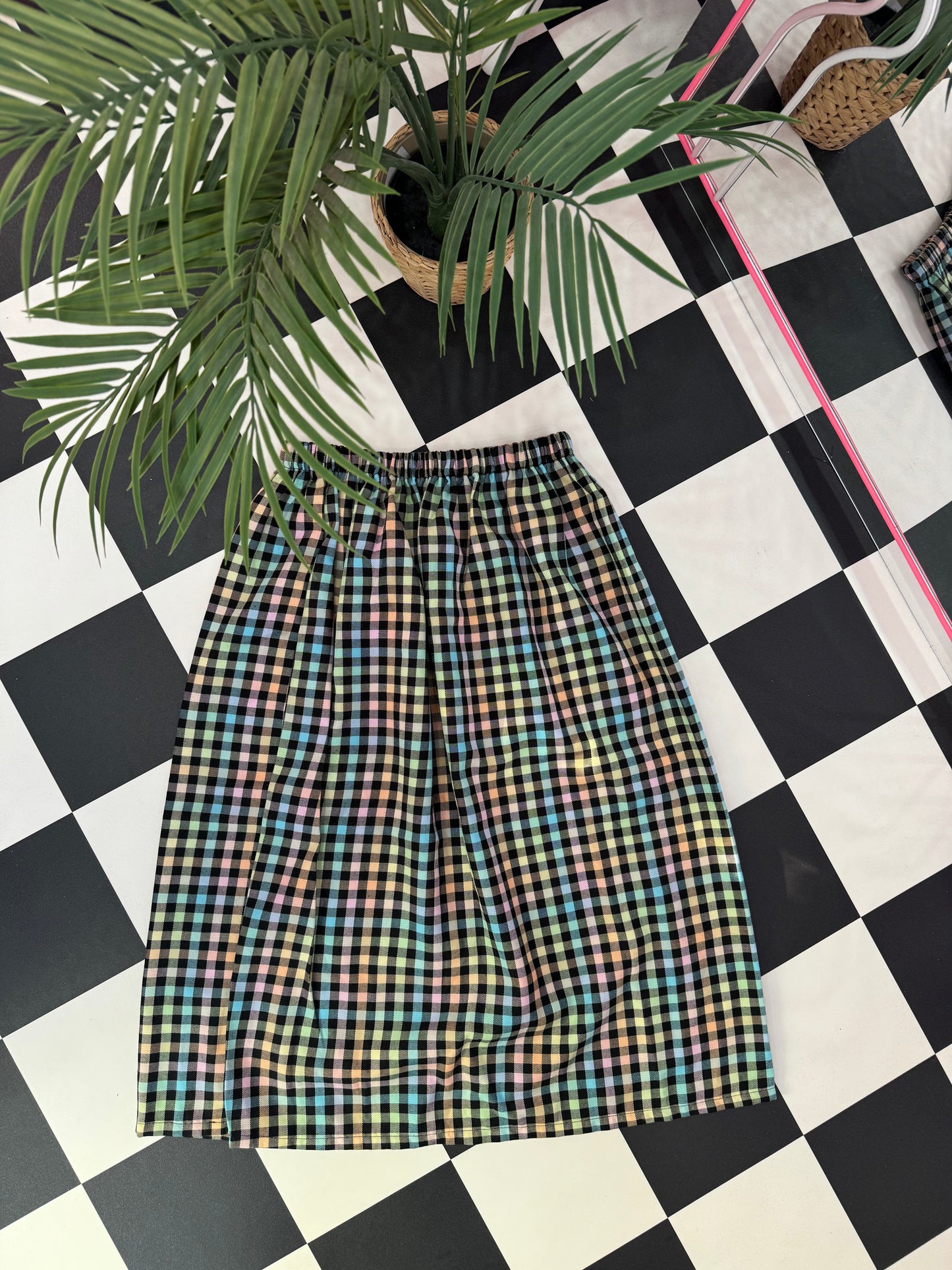 SAMPLE SALE - MULTI TARTAN MIDI SKIRT (8)