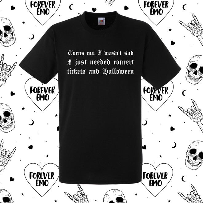 HALLOWEEN AND CONCERT TICKETS T-SHIRT