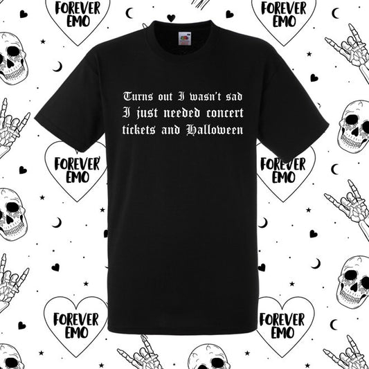 HALLOWEEN AND CONCERT TICKETS T-SHIRT