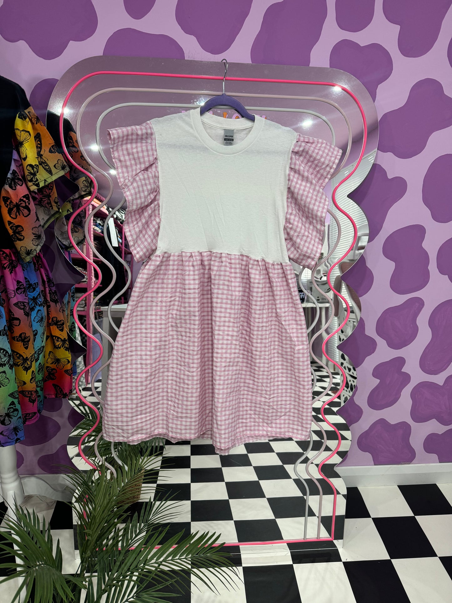 SAMPLE SALE - PINK GINGHAM SMOCK (S)