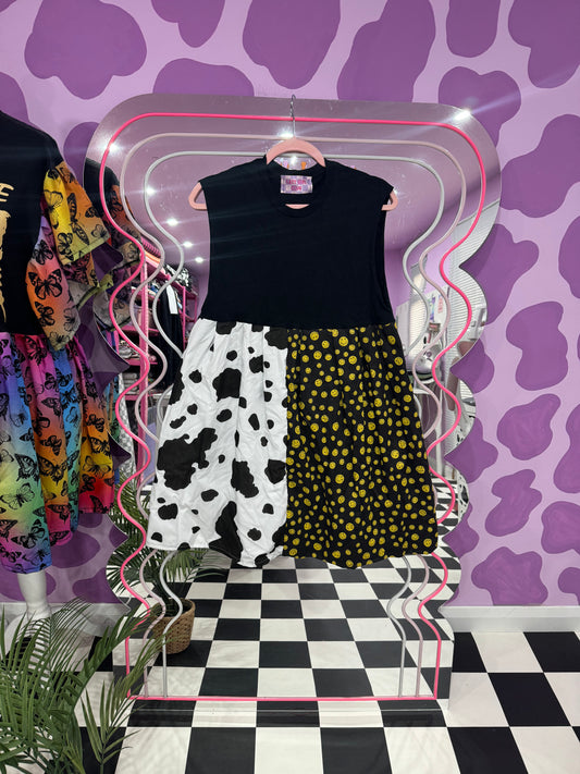 SAMPLE SALE - HALF AND HALF SLEEVELESS SMOCK (S)