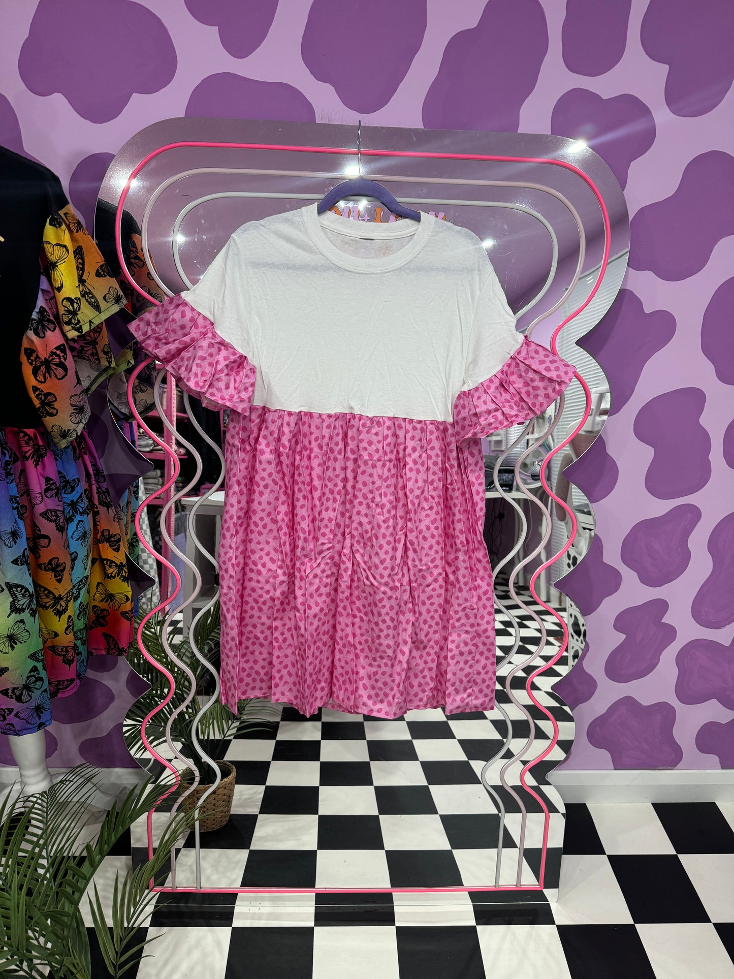 SAMPLE SALE - PINK SPOTTY SMOCK (S)