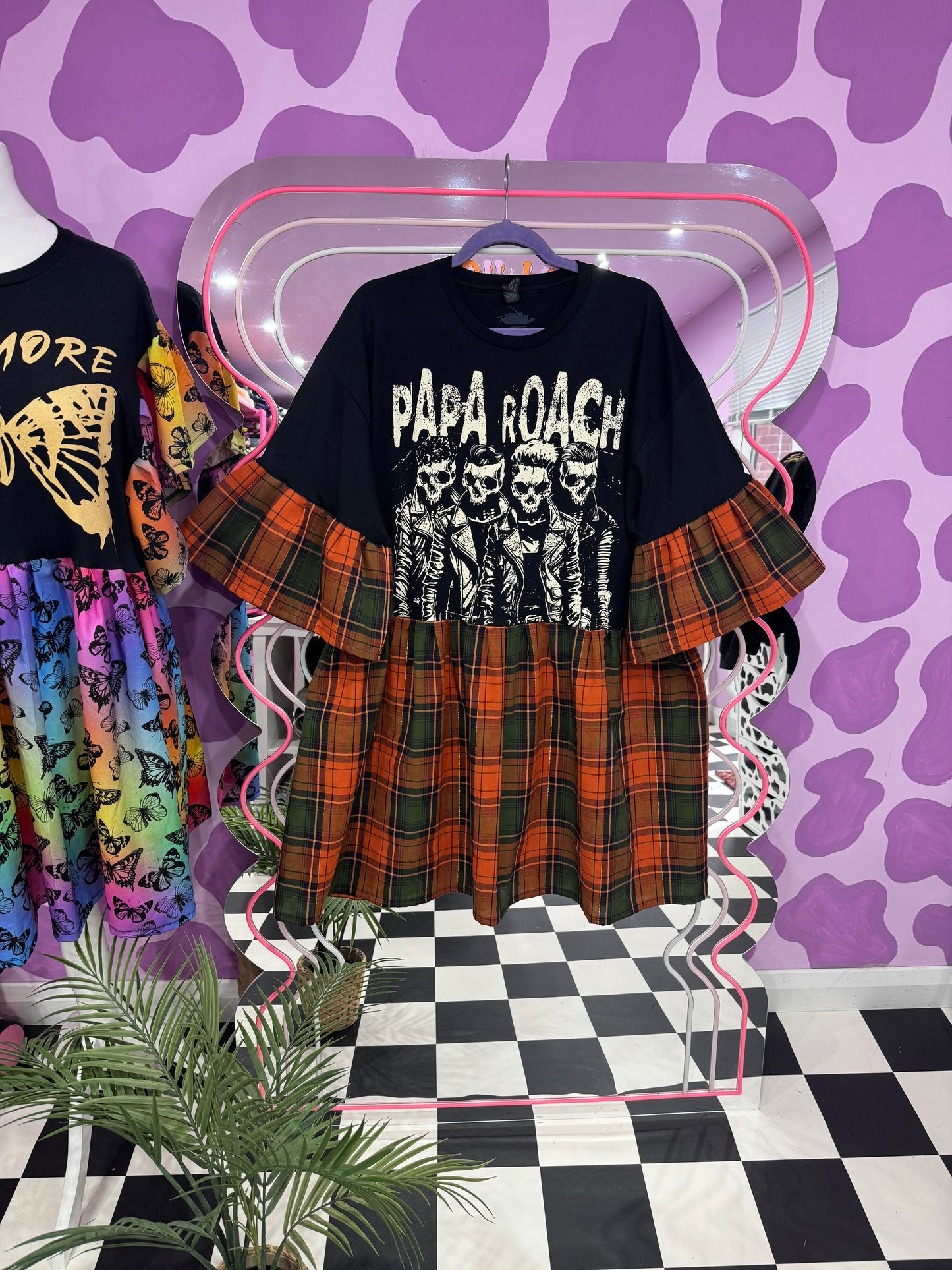 PAPA ROACH ORANGE TARTAN SMOCK (XL)
