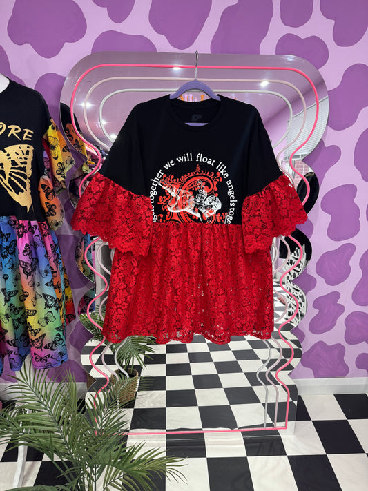 CHIODOS RED LACE SMOCK (L)