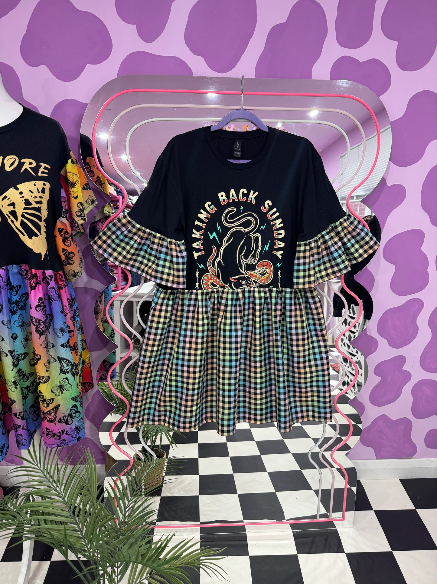 TAKING BACK SUNDAY MULTI TARTAN SMOCK (M)