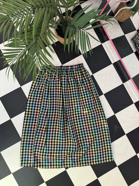 SAMPLE SALE - MULTI TARTAN MIDI SKIRT (8)