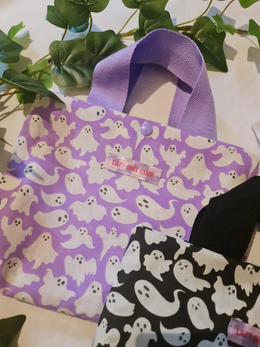 Mini Tote Bags | Ghost Print Lilac